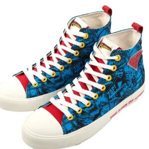NEW DC Comics Superman Men's High Top Shoe Blue - Shoe Size 8